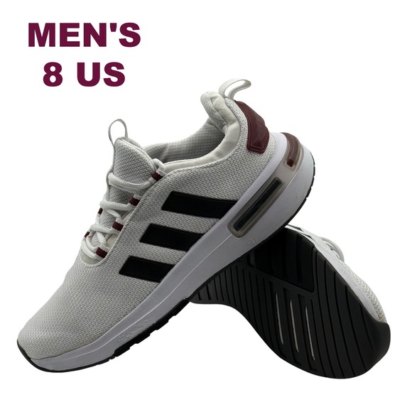 Adidas Lite Racer Adapt 4.0 Men's Size 8 White‎ Black Running Shoes IW2324 Gym